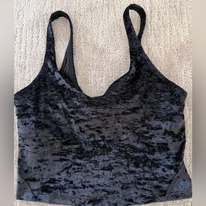 Lululemon Bra top , black crushed velvet . Limited edition, size 6 .Mint conditi